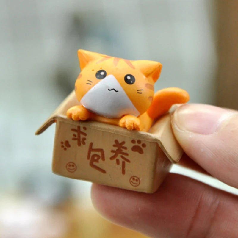 1PC Cartoon Poor Box Cute Mini Cat Ornament Garden kitten Ornament Gift For Kids Baby Room Decoration Toy Miniature Figurines - PLAYEGGSS