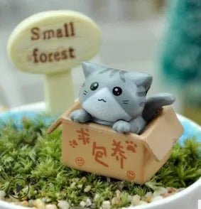1PC Cartoon Poor Box Cute Mini Cat Ornament Garden kitten Ornament Gift For Kids Baby Room Decoration Toy Miniature Figurines - PLAYEGGSS