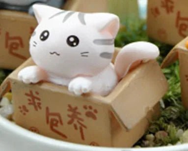 1PC Cartoon Poor Box Cute Mini Cat Ornament Garden kitten Ornament Gift For Kids Baby Room Decoration Toy Miniature Figurines - PLAYEGGSS