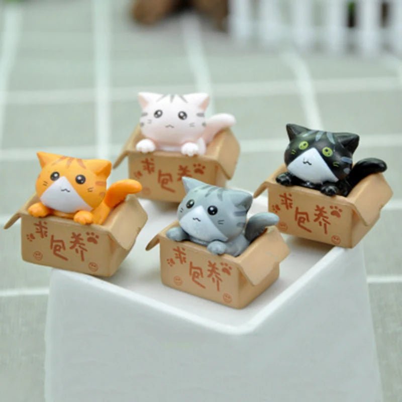 1PC Cartoon Poor Box Cute Mini Cat Ornament Garden kitten Ornament Gift For Kids Baby Room Decoration Toy Miniature Figurines - PLAYEGGSS