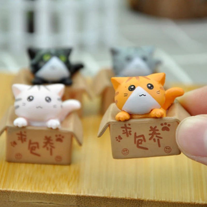 1PC Cartoon Poor Box Cute Mini Cat Ornament Garden kitten Ornament Gift For Kids Baby Room Decoration Toy Miniature Figurines - PLAYEGGSS