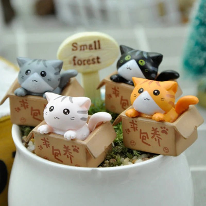 1PC Cartoon Poor Box Cute Mini Cat Ornament Garden kitten Ornament Gift For Kids Baby Room Decoration Toy Miniature Figurines - PLAYEGGSS