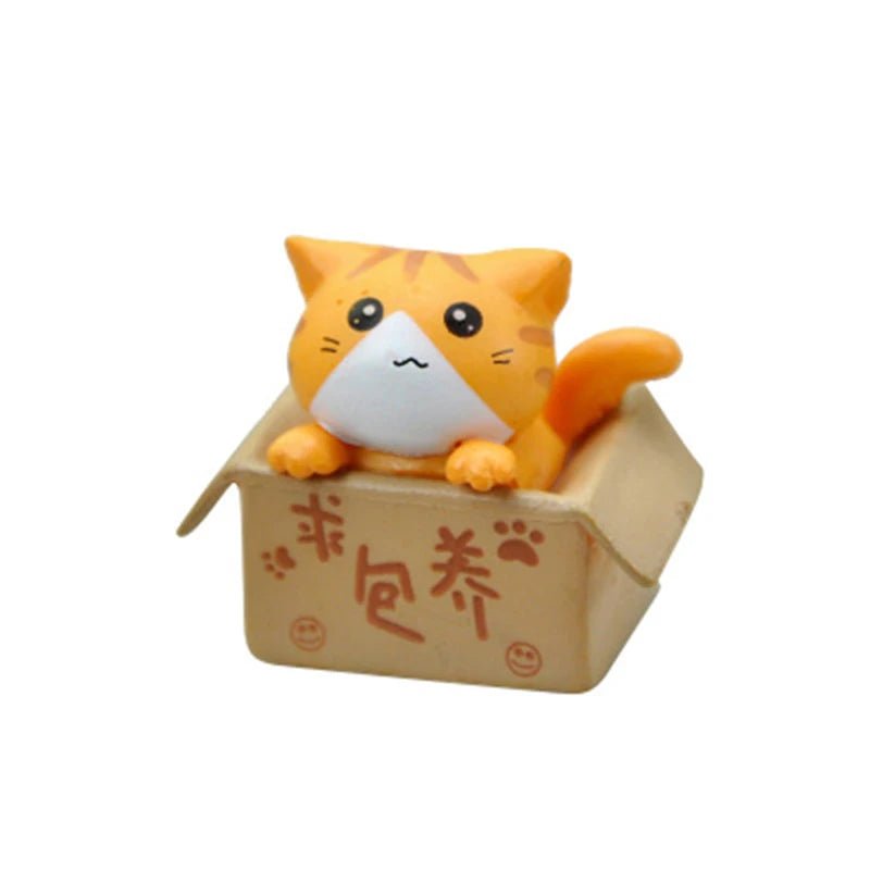 1PC Cartoon Poor Box Cute Mini Cat Ornament Garden kitten Ornament Gift For Kids Baby Room Decoration Toy Miniature Figurines - PLAYEGGSS