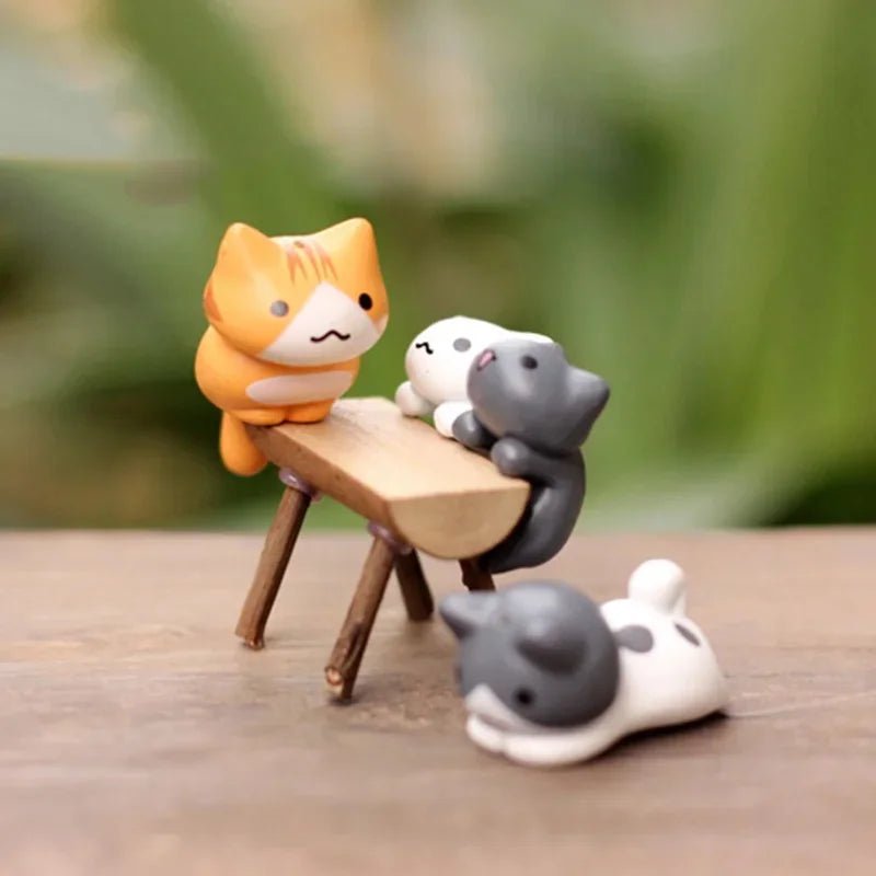 6Pcs/Set Cartoon Lucky Cat Home Garden Bonsai Decorations Miniatures Gift Lovely Micro Landscape Kitten Miniature Craft - PLAYEGGSS