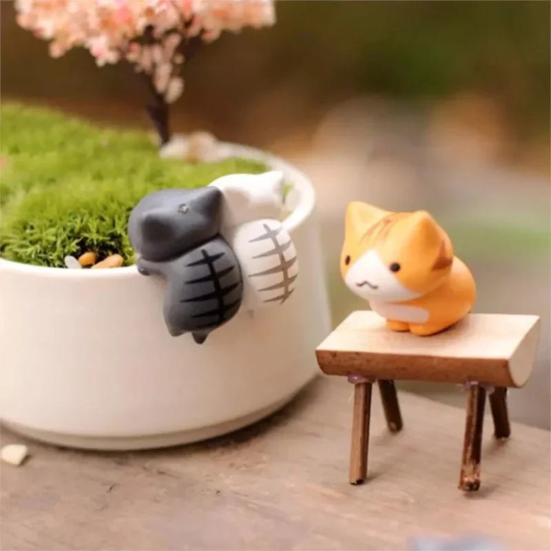 6Pcs/Set Cartoon Lucky Cat Home Garden Bonsai Decorations Miniatures Gift Lovely Micro Landscape Kitten Miniature Craft - PLAYEGGSS