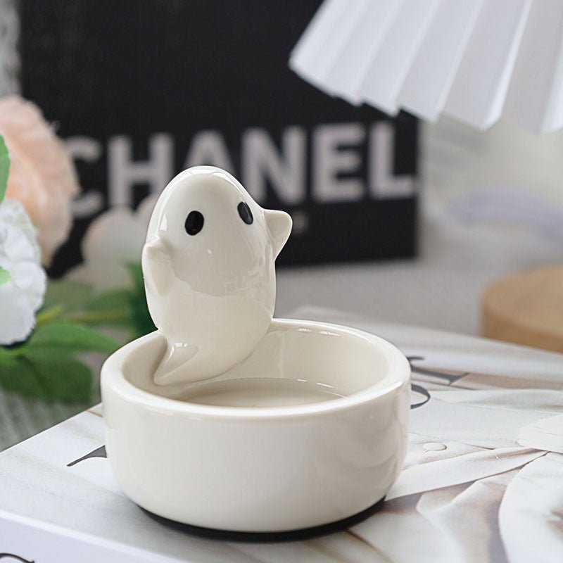Ceramic Ghost Candlestick Ornaments - PLAYEGGSS