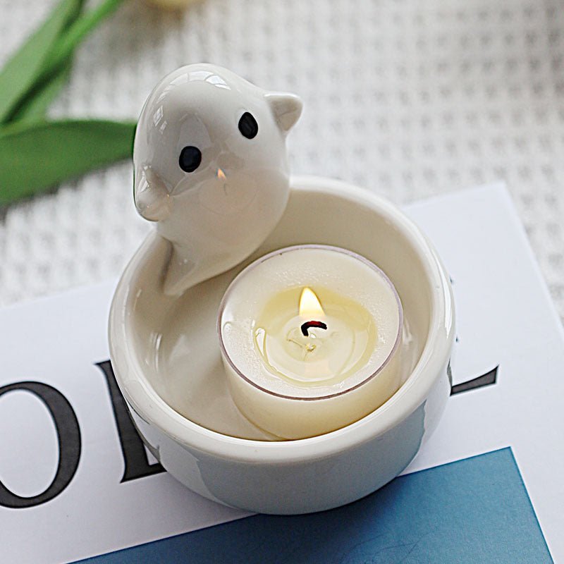 Ceramic Ghost Candlestick Ornaments - PLAYEGGSS