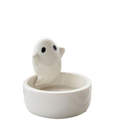Ceramic Ghost Candlestick Ornaments - PLAYEGGSS