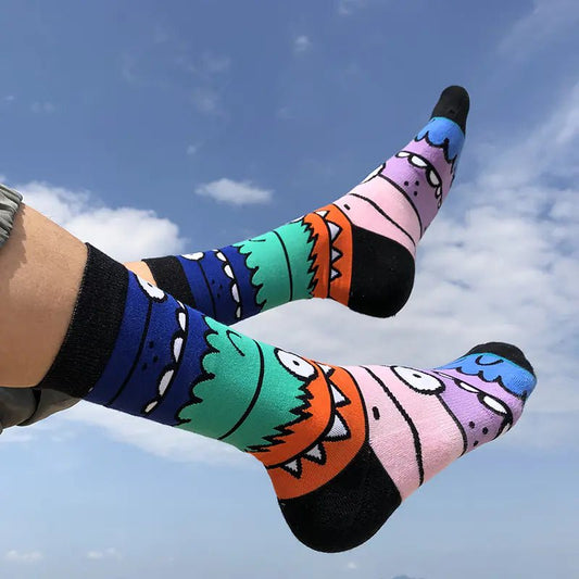 GT Monster Cartoon Street Style Mid - Calf Socks - PLAYEGGSS