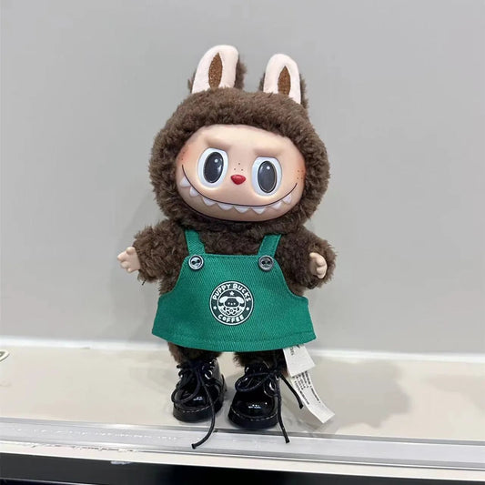 Labubu 17cm Doll's Clothes The Monsters Outfit Accessories Clothing Cartoon Green Coffee Dress Shoes Christmas Hat Scarf EE19A - PLAYEGGSS