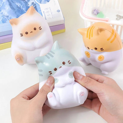 New Cat Stress Relief Squishy Toy PU Slow Rising Squeeze Antistress Ball Cartoon Table Ornaments Squishy Stress Reliever Toys - PLAYEGGSS