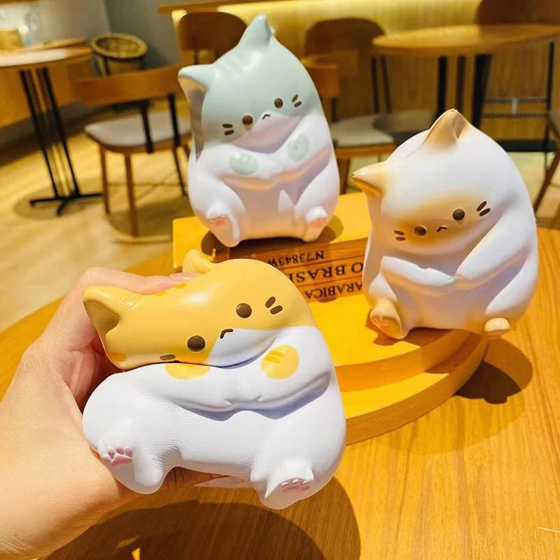 New Cat Stress Relief Squishy Toy PU Slow Rising Squeeze Antistress Ball Cartoon Table Ornaments Squishy Stress Reliever Toys - PLAYEGGSS