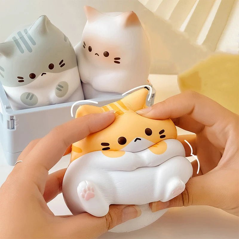 New Cat Stress Relief Squishy Toy PU Slow Rising Squeeze Antistress Ball Cartoon Table Ornaments Squishy Stress Reliever Toys - PLAYEGGSS