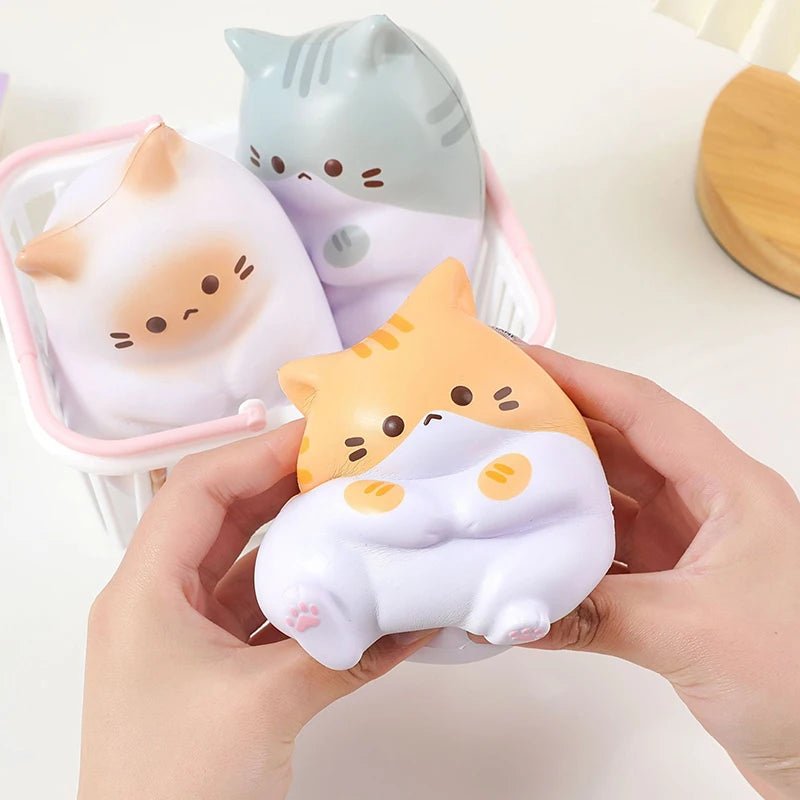New Cat Stress Relief Squishy Toy PU Slow Rising Squeeze Antistress Ball Cartoon Table Ornaments Squishy Stress Reliever Toys - PLAYEGGSS