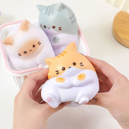 New Cat Stress Relief Squishy Toy PU Slow Rising Squeeze Antistress Ball Cartoon Table Ornaments Squishy Stress Reliever Toys - PLAYEGGSS
