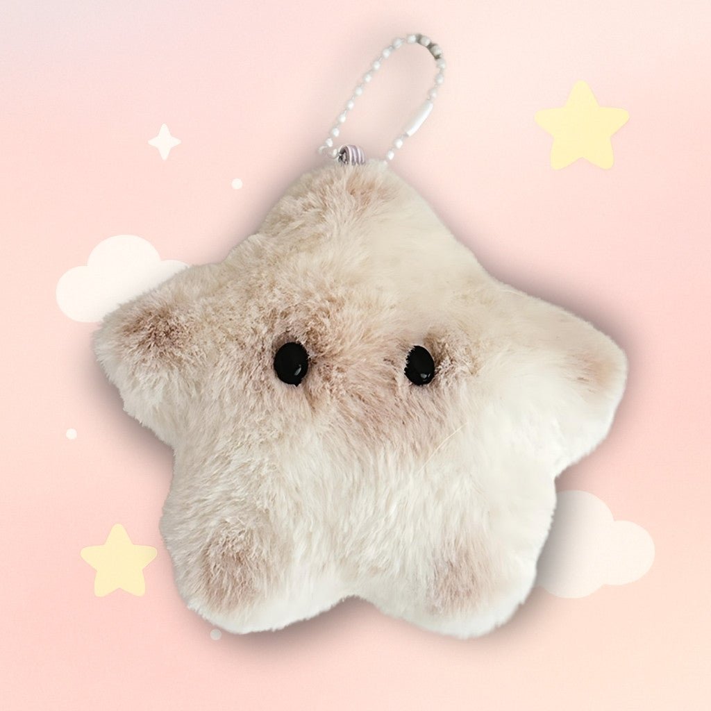 吱吱閃星吊飾｜會叫的毛絨五角星．少女包包萌趣掛件 - PLAYEGGSS