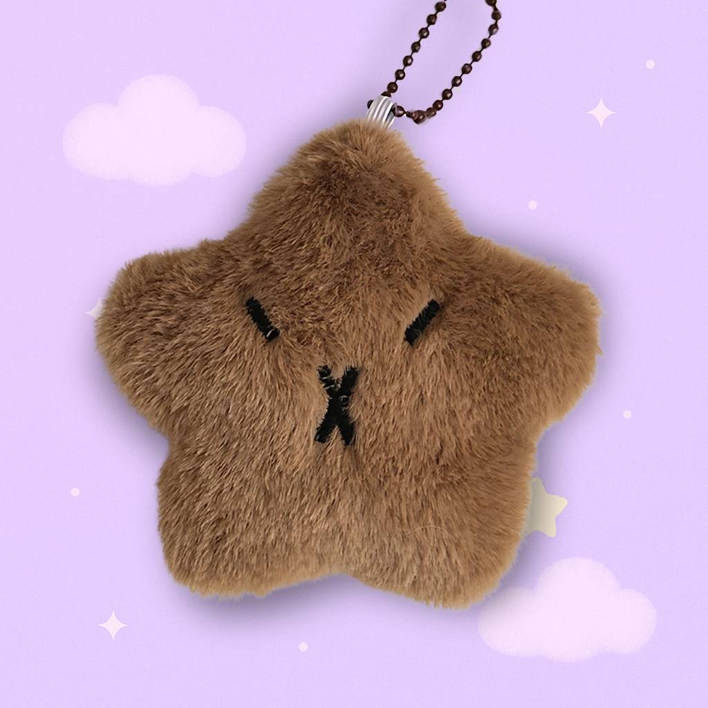 吱吱閃星吊飾｜會叫的毛絨五角星．少女包包萌趣掛件 - PLAYEGGSS